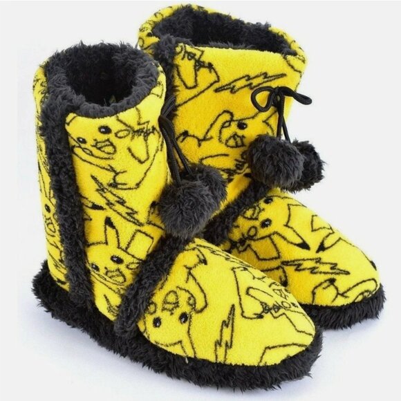 Pikachu Pokémon Plush Boot Slippers Womens Small 5-6 Memory Foam - Picture 2 of 6